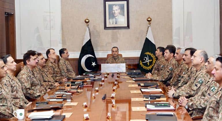 پاک فوج ہر جارحیت کا منہ توڑ جواب دے گی، کور کمانڈرز کانفرنس
